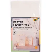 Folia Papiertüten für Tischlichter ohne Motiv weiß 5 St.
