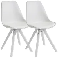 Wohnling 2er Set Esszimmerstuhl Retro WL6.136 weiß