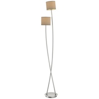 LUCANDE Stehlampe Juljana, 153 cm, 2-flammig, taupe, E14)