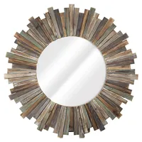 MuCoLa - Wandspiegel 90 cm Rund Holz Deko Spiegel