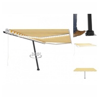 VidaXL LED Automatische Markise 400 x 350 cm gelb/weiß
