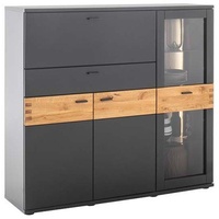 MCA Furniture MCA Cesena Highboard Holzwerkstoff/Schwarzgrau - Wildeiche