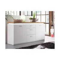 MCA Furniture Sideboard CALI, Weiß - Wotan Eiche Dekor