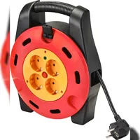 Sygonix SY-4928908 Kabeltrommel 10.00m Schwarz Schutzkontakt-Stecker