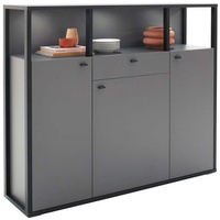 MCA Furniture Vitrine Highboard Luxor, Royal Grey / anthrazit,