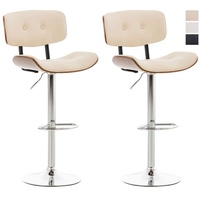 CLP 2er Set Barhocker Sarnia Kunstleder walnuss/creme