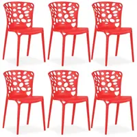 Homestyle4u Armlehnstuhl Kunststoff rot 6er Set