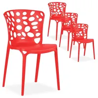 Homestyle4u Gartenstuhl 4er Set in Rot 2460,