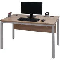 Mendler Schreibtisch HWC-E94, Bürotisch Computertisch 120x60cm natur-weiß