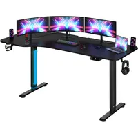 CASARIA Höhenverstellbarer Schreibtisch Schwarz 160x75x73-118cm