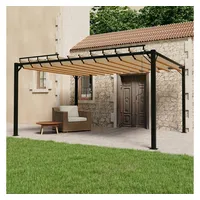 VidaXL Pavillon mit Lamellendach 3x4 m Taupe Stoff und