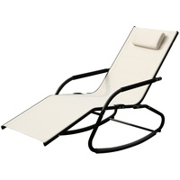 Svita Schaukelliege Gartenliege Liegestuhl Sonnenliege Kissen Aluminium Beige