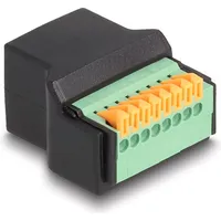 DeLock RJ45 Buchse zu Terminalblock mit Drucktaster Adapter