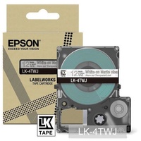 Epson LK-4TWJ Beschriftungsband, 12mm, weiß/transparent matt (C53S672068)