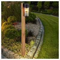 GLOBO Stehlampe Außenleuchte Gartenleuchte Moderne Wegelampe Holzoptik Terrassenleuchte Landhaus,