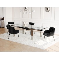 Vente-unique Esstisch ausziehbar - Glas & Metall - 8-10