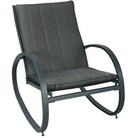 Svita Schaukelstuhl Schaukelsessel Outdoor Armlehne Dunkelgrau Metall, 1-Sitzer, 65x87x88