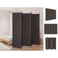 VidaXL 5-tlg. Paravent Braun 250x220 cm Stoff