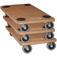 BigDean 3x Möbelroller Transportroller 250kg Rollbrett MDF Möbel Hund