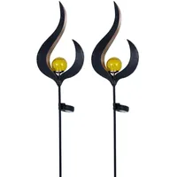 GLOBO Solarleuchte Außen Beleuchtungen Dekoration Stecklampen Garten Glas bronze,