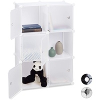 Relaxdays Relaxdays, Regalsystem mit 6 Türen, DIY, Cubes, Grifföffnungen,