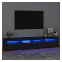 VidaXL TV-Schrank mit LED-Leuchten Schwarz 210x35x40 cm