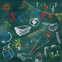 Home fashion Lunchservietten „Blackboard ABC“, 33x33 cm, 3-lagig, Home