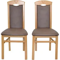 Moebel-direkt-online Esszimmerstuhl Linda braun 2er Set