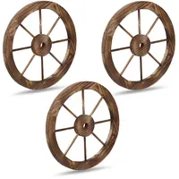 Relaxdays Wagenrad Holz 40 x 40 cm Braun