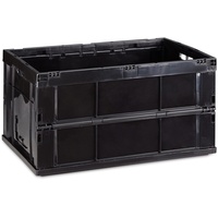 Relaxdays Klappbox stabil, Gewerbe, hochwertiger Kunststoff, Qualität, 60L, Kiste,