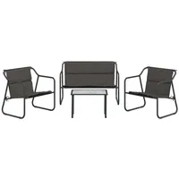 VidaXL Garten-Lounge-Set 4-tlg. anthrazit/silber