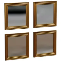 Moebel17 Spiegel, Gold, Kunststoff, Quadratisch, 40x40x2.4 cm, Spiegel, Wandspiegel