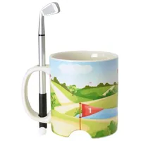 Out of the Blue Keramik Tasse Golfplatz mit Golfschläger-Stift