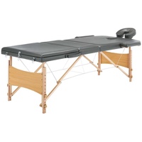 VidaXL Massageliege 3-Zonen Holzgestell Anthrazit 186x68 cm