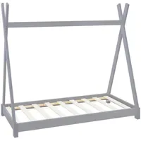 ML-Design Kinderbett Tipi 70 x 140 cm Kiefer grau