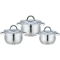 Cheffinger 6-tlg Edelstahl Kochtopfset Induktion Kochtopf Töpfe Topf Deckel
