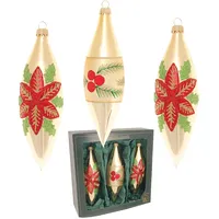 Krebs Glas Lauscha Weihnachtsstern & Beeren, in Olivenform«, (Set,