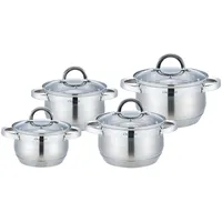 Cheffinger 8 tlg Edelstahl Kochgeschirr Induktion Kochtopf Topfset Deckel