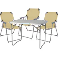 Mojawo 4-teiliges Campingmöbel Set Alu L70xB50xH59cm beige