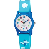 Q&Q Kinderuhr mit Silikonarmband, 10 Bar wasserdicht - Blau/Weiß