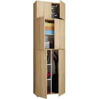 VCM Holz Besenschrank Staubsauger Putzschrank Lona A