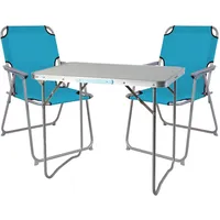 Mojawo 3-teiliges Campingmöbel Set Alu L70xB50xH59cm petrol - Petrol