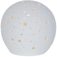 Levandeo Tischlampe 15cm Rund Porzellan Weiß Kugel Lampe Leuchte