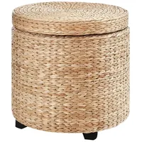 Homcom Hocker mit Stauraum khaki 43 x 43 cm