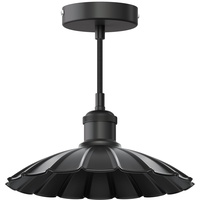 Ledscom.de Vintage Pendelleuchte RETRA, schwarz, E27 Fassung, Lampenschirm mit