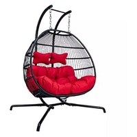Purehaven PureHaven, Hängesessel für 2 Personen 130x120x200 cm Rattan-Kunststoffgeflecht