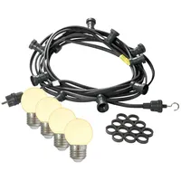 Satisfire Illu-/Partylichterkette 20m Außen schwarz 20 warmweiße... E27 LED