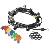 Satisfire Illu- Party Lichterkette Außenlichterkette schwarz 20 bunte LED