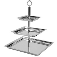 Fink Etagere NAGANO silber (silberfarben), B:32cm H:49cm L:24cm, Edelstahl,