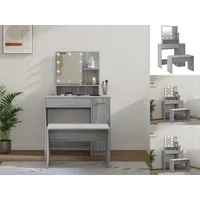 VidaXL Schminktisch-Set mit LED Grau Sonoma Holzwerkstoff